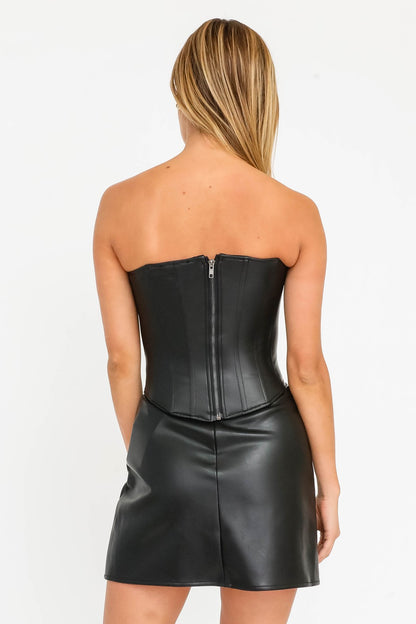 Leather Bustier Top