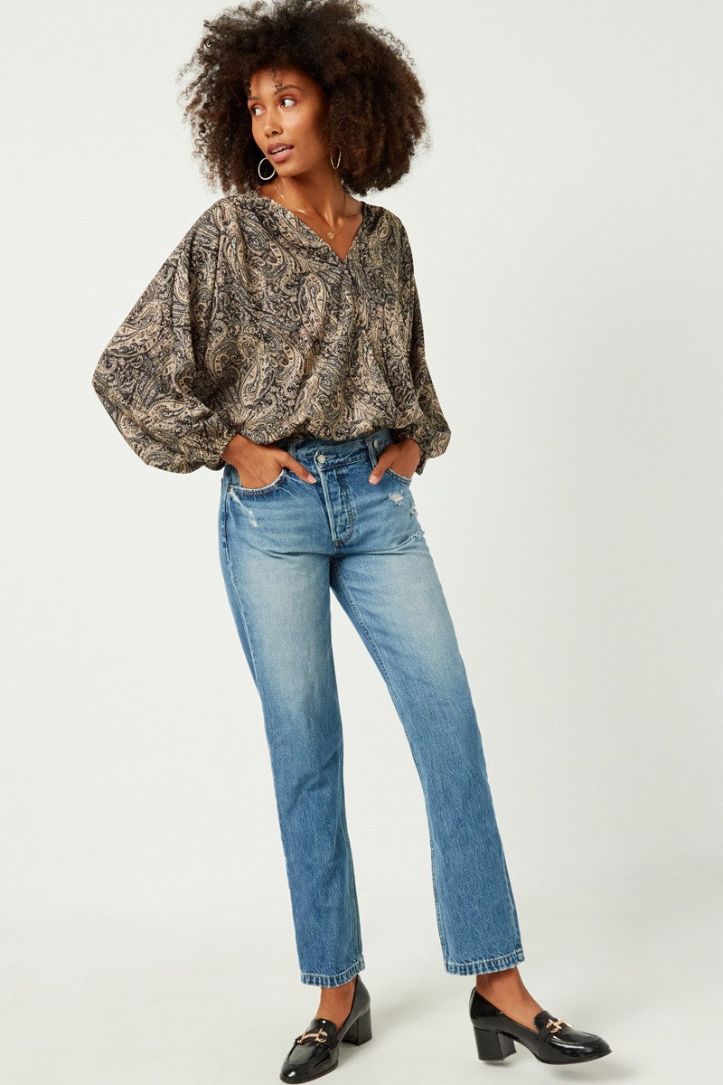 Paisley Surplice Top