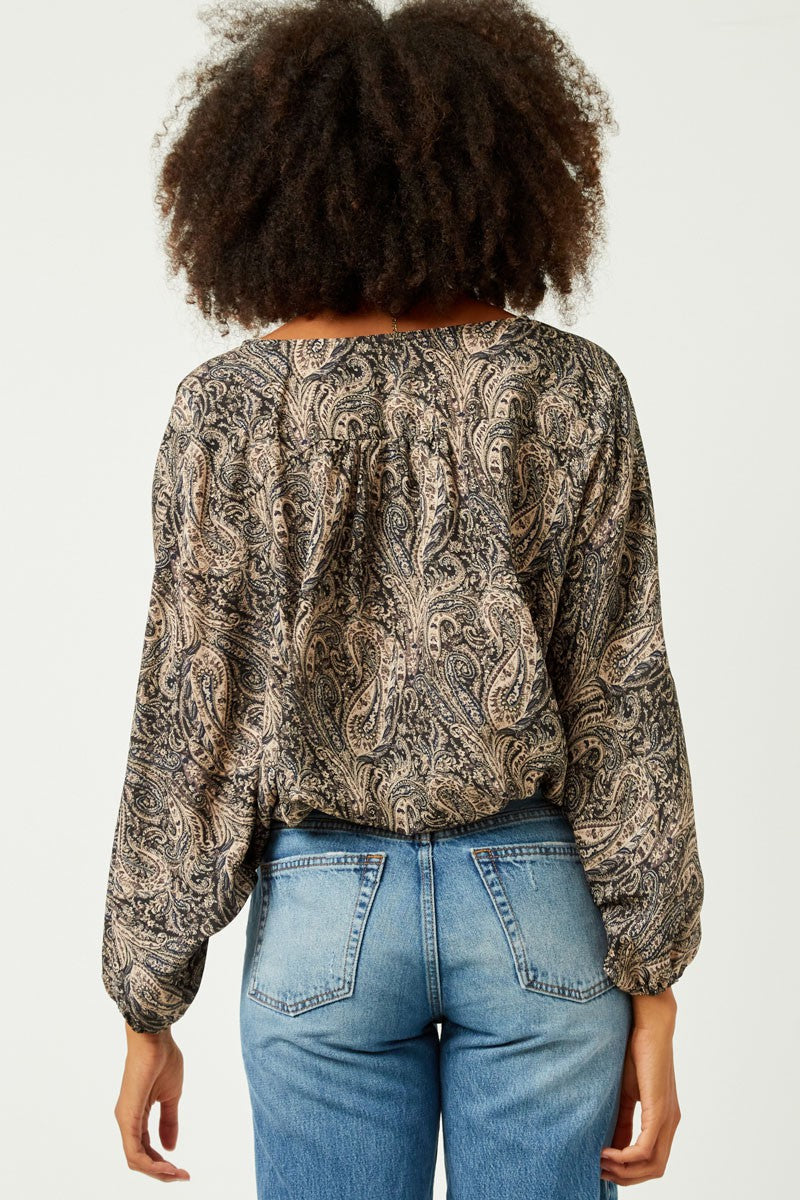 Paisley Surplice Top