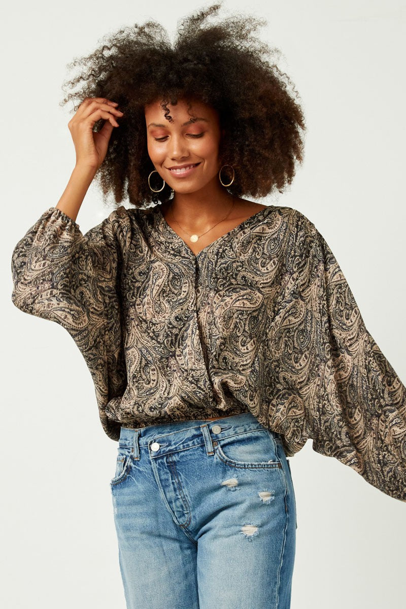 Paisley Surplice Top