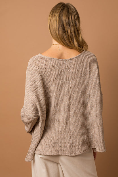 Oatmeal Cozy Knit Top