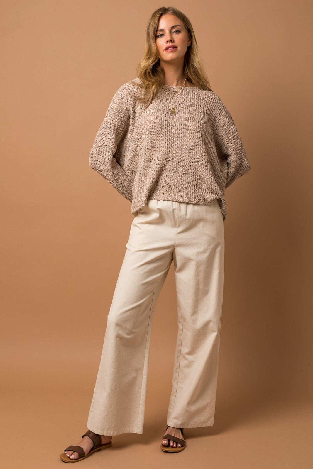 Oatmeal Cozy Knit Top