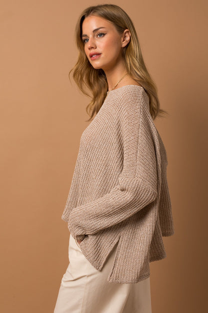 Oatmeal Cozy Knit Top