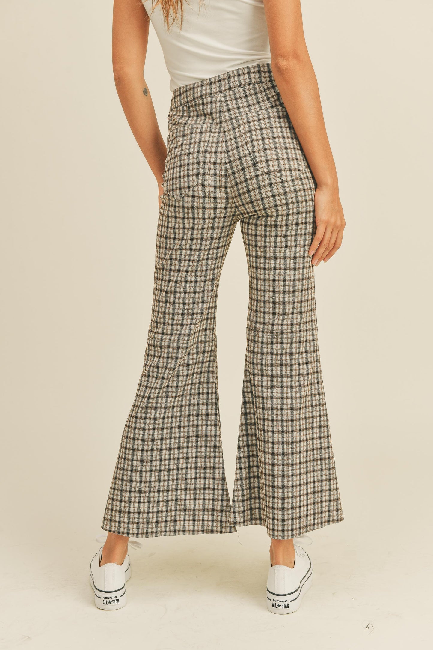 Plaid Flare Pants