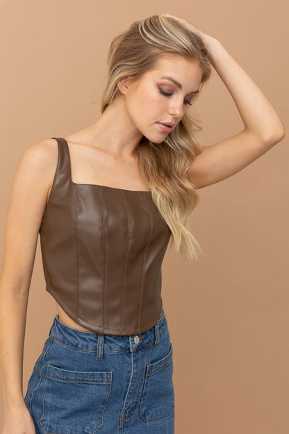 Selina Leather Crop Top