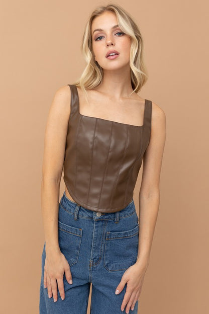 Selina Leather Crop Top