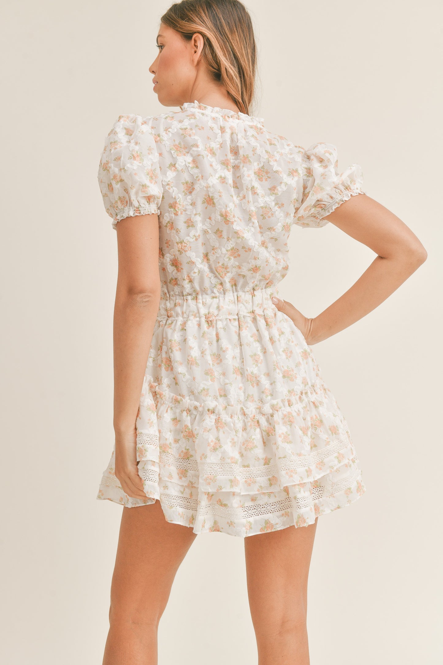 Anabella Embroidered Tier Dress