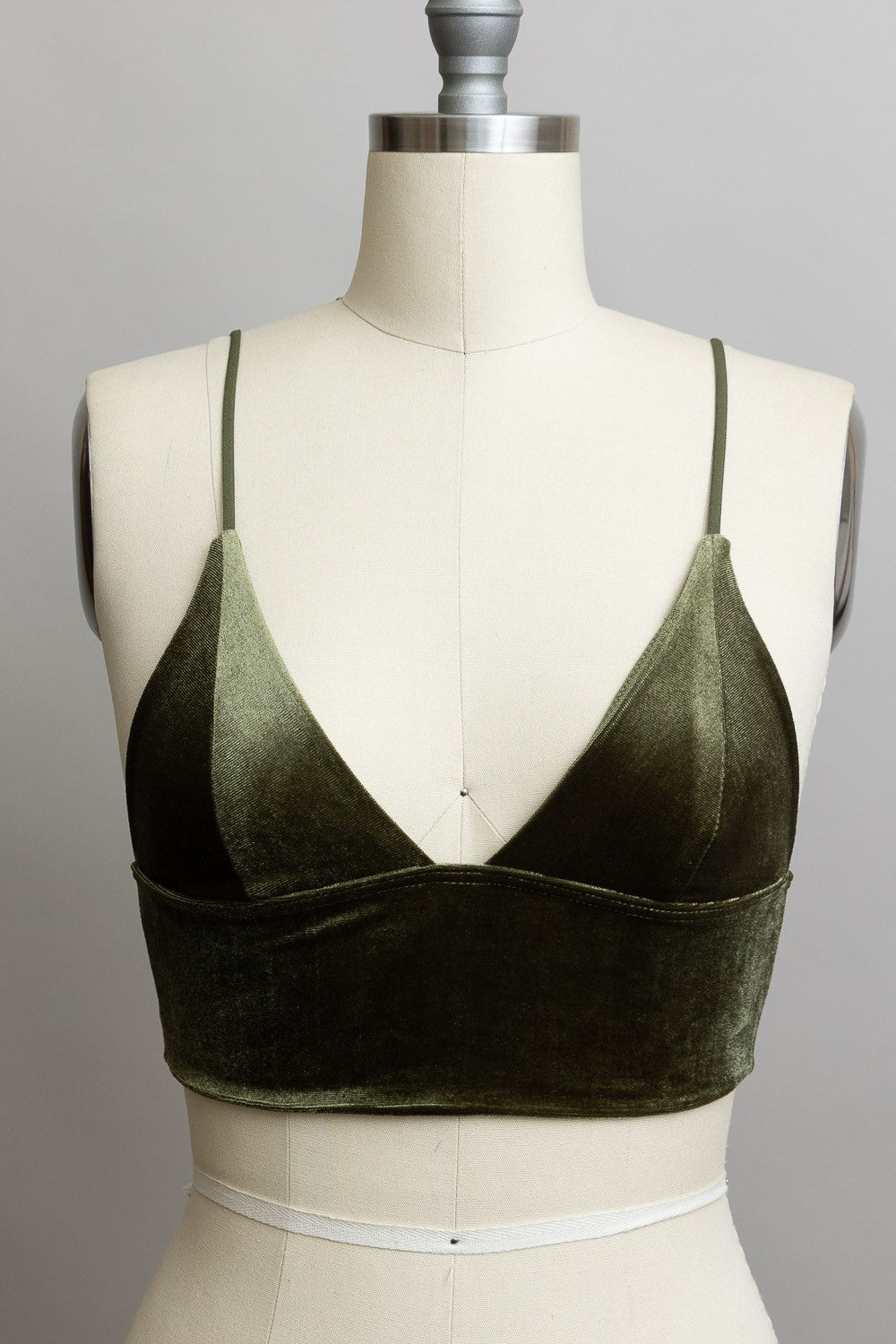 Velvet Bralette in Olive