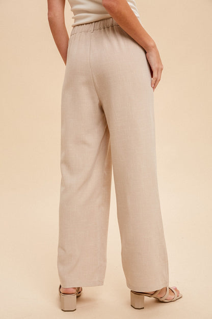 Woven Oat Wide Leg Pants