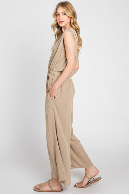 Woven Taupe Jumpsuit