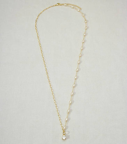 Pearls & Cubic Zirconia 18k Gold Filled Necklace