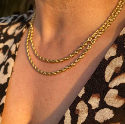 Classic Rope Chain 18k Gold Filled Necklace