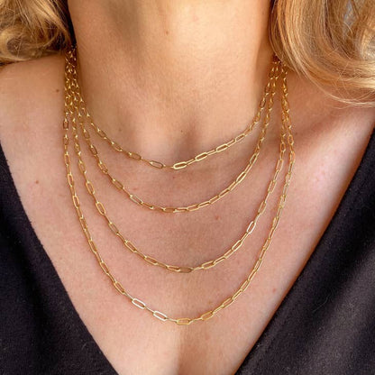 Paperclip Short Link 18" Gold Filled Necklace