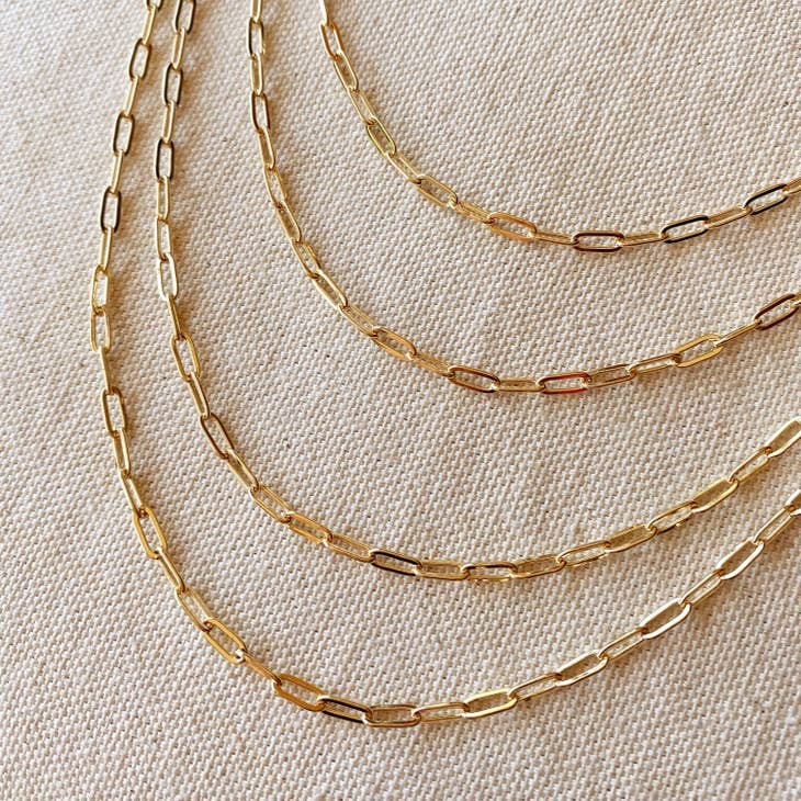 Paperclip Short Link 18" Gold Filled Necklace