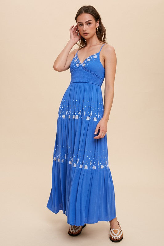 Royal Embroidered Maxi Dress