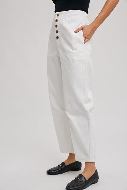 High-Rise Ankle-Cropped Pants