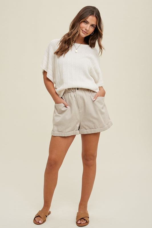 Textured Cotton Knit Top