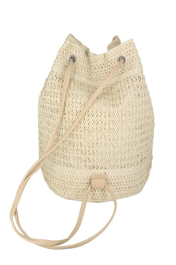 Crochet Backpack in Beige