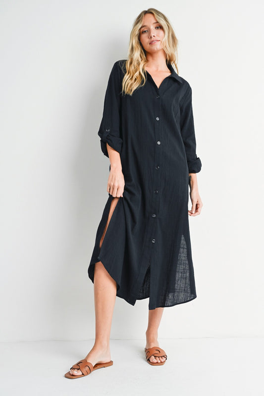 Pure Cotton Button-Down Dress