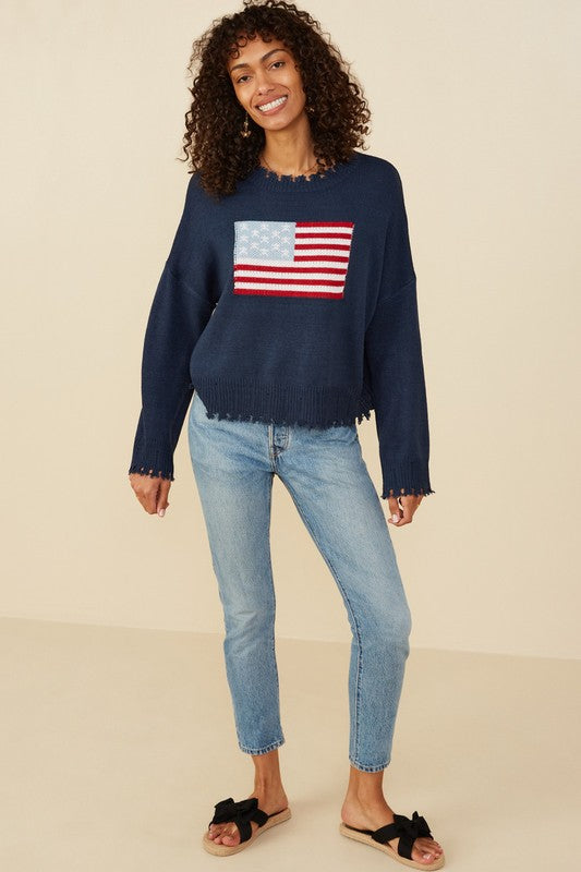 America Navy Sweater