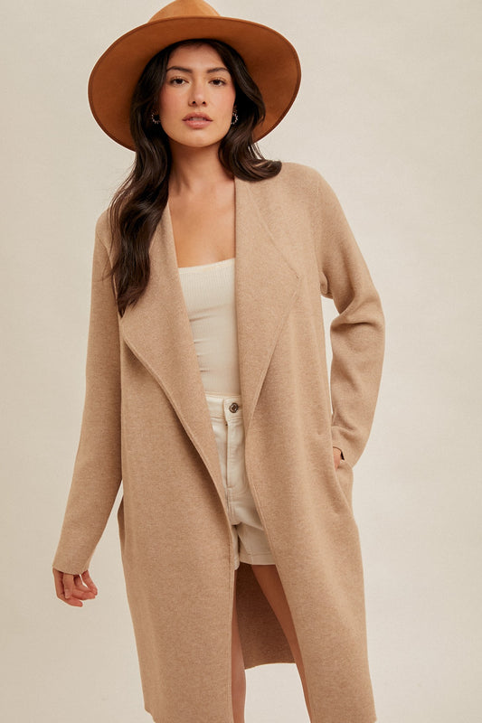 Taupe Longline Cardigan