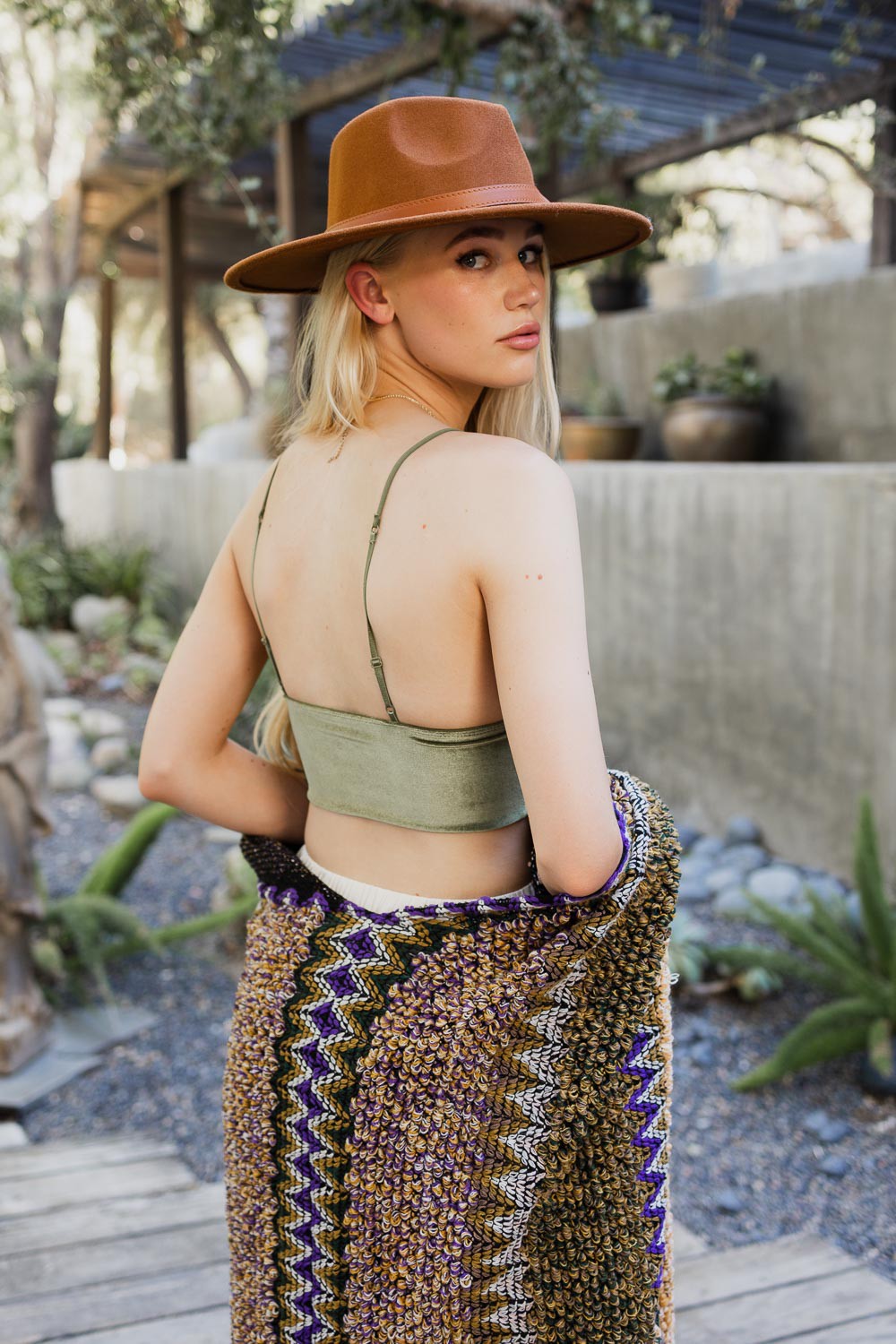 Velvet Bralette in Olive