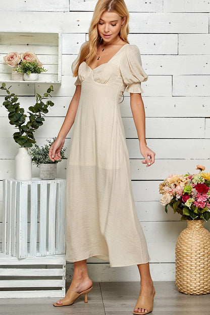 Beige Sweetheart Dress