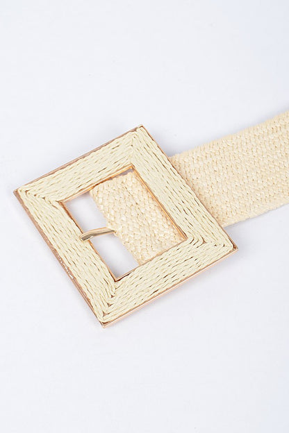 Straw Square Buckle Belt