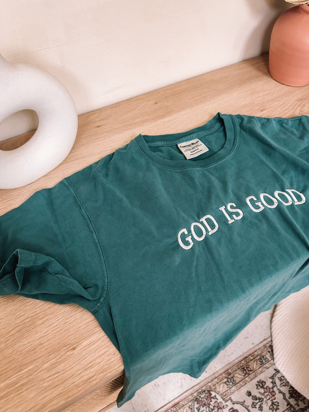 Embroidered GOD IS GOOD Tee