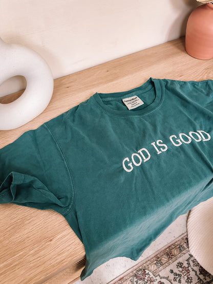 Embroidered GOD IS GOOD Tee