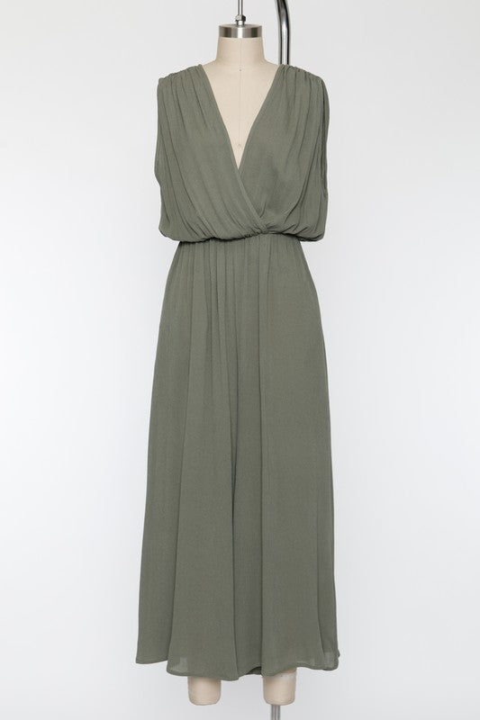 Woven Jumpsuit in Olive