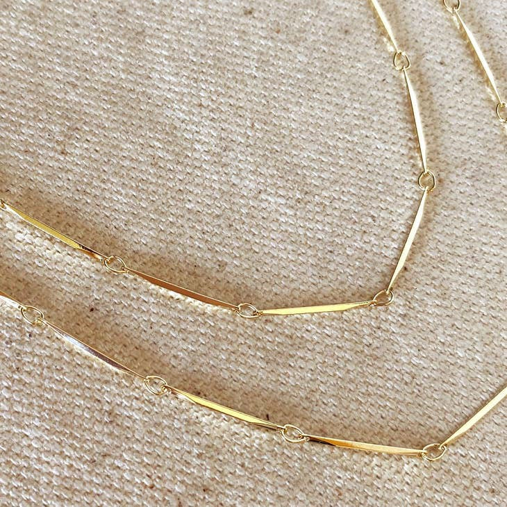 Diamond Cut Straw 18k Gold Filled Chain