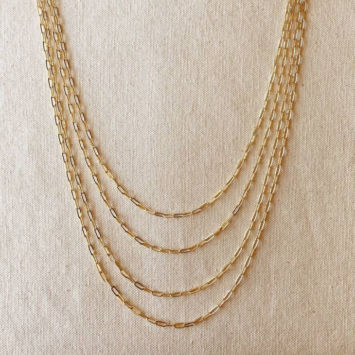 Paperclip Short Link 18" Gold Filled Necklace