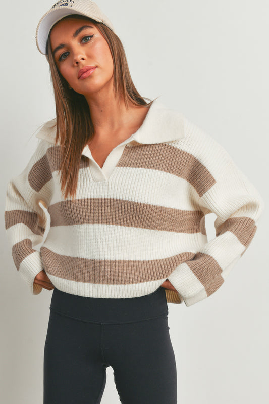 Taupe Stripe Sweater