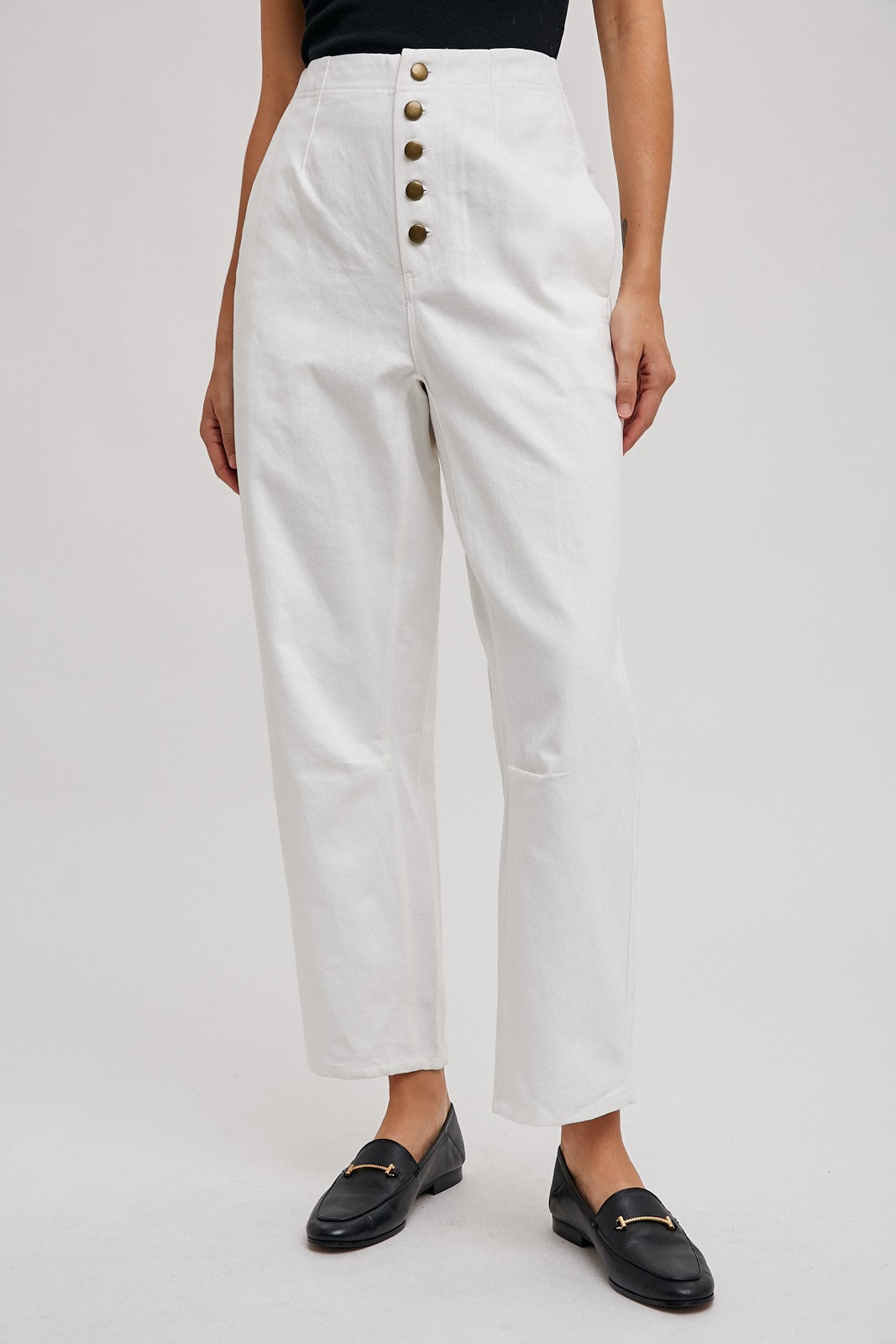 High-Rise Ankle-Cropped Pants