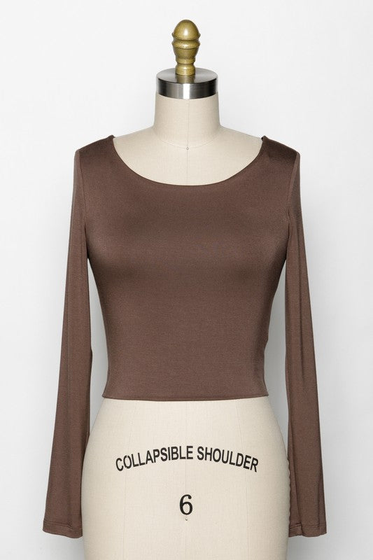 Layered Crop Top in Brown
