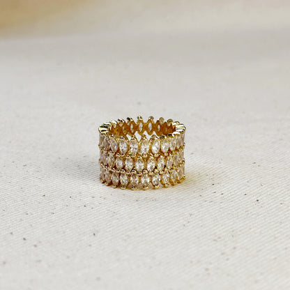 Marquise Eternity Ring 18k Gold Filled/Water Resistant