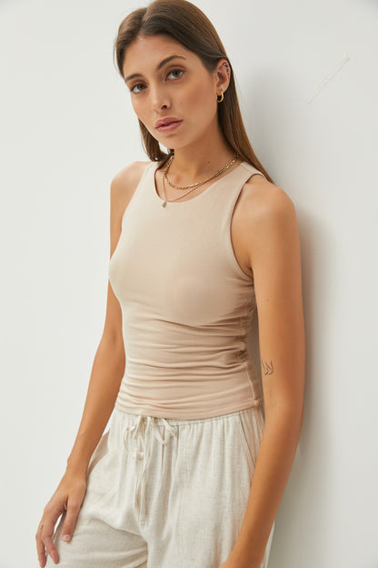 Basic Taupe Round Tank