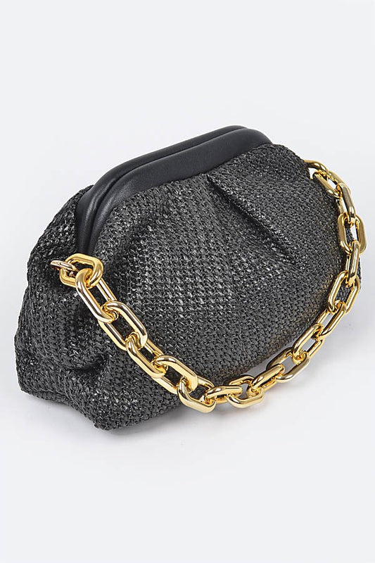 Tahiti Woven Bag & Gold Chain