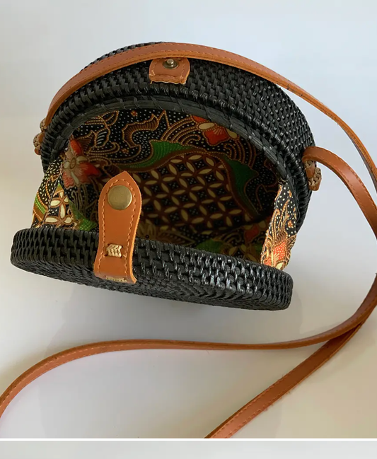 Midnight Rattan Bohemian Bag