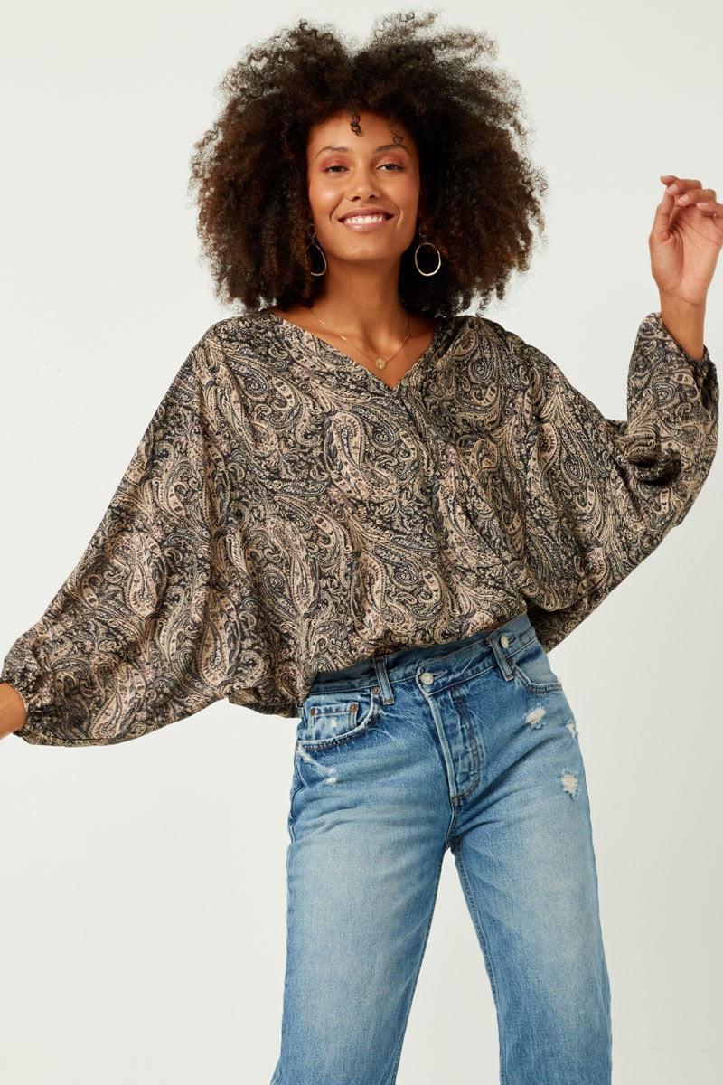 Paisley Surplice Top