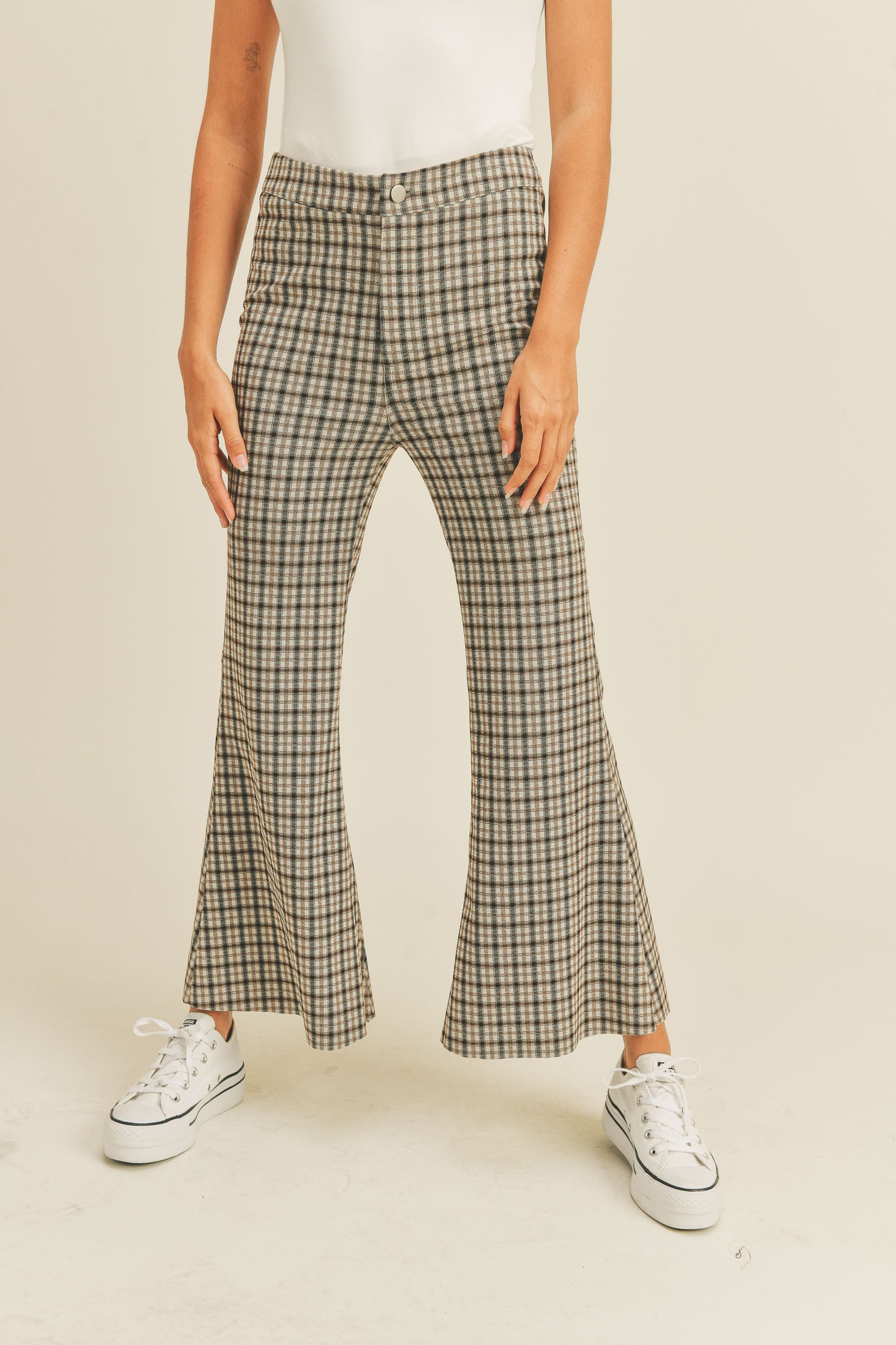 Plaid Flare Pants