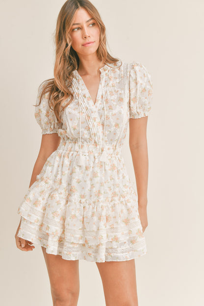 Anabella Embroidered Tier Dress