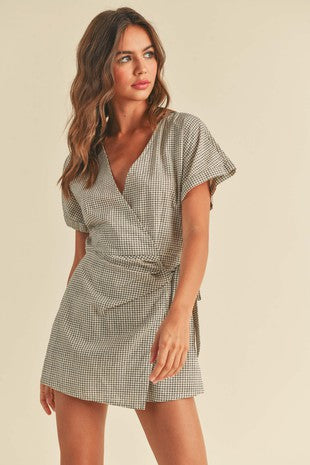 Grid Tied Romper