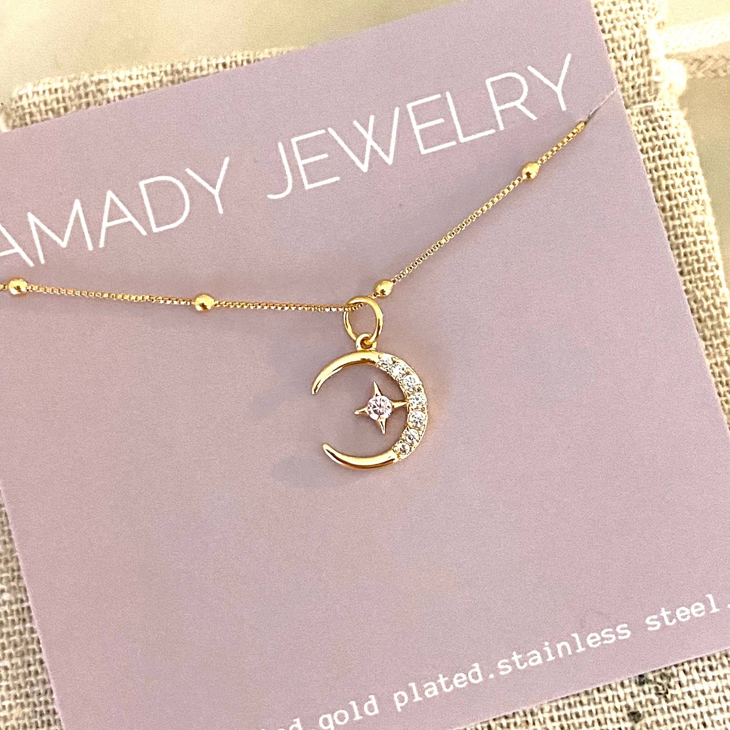 Crescent Moon Gold Plated + 18k Gold Filled