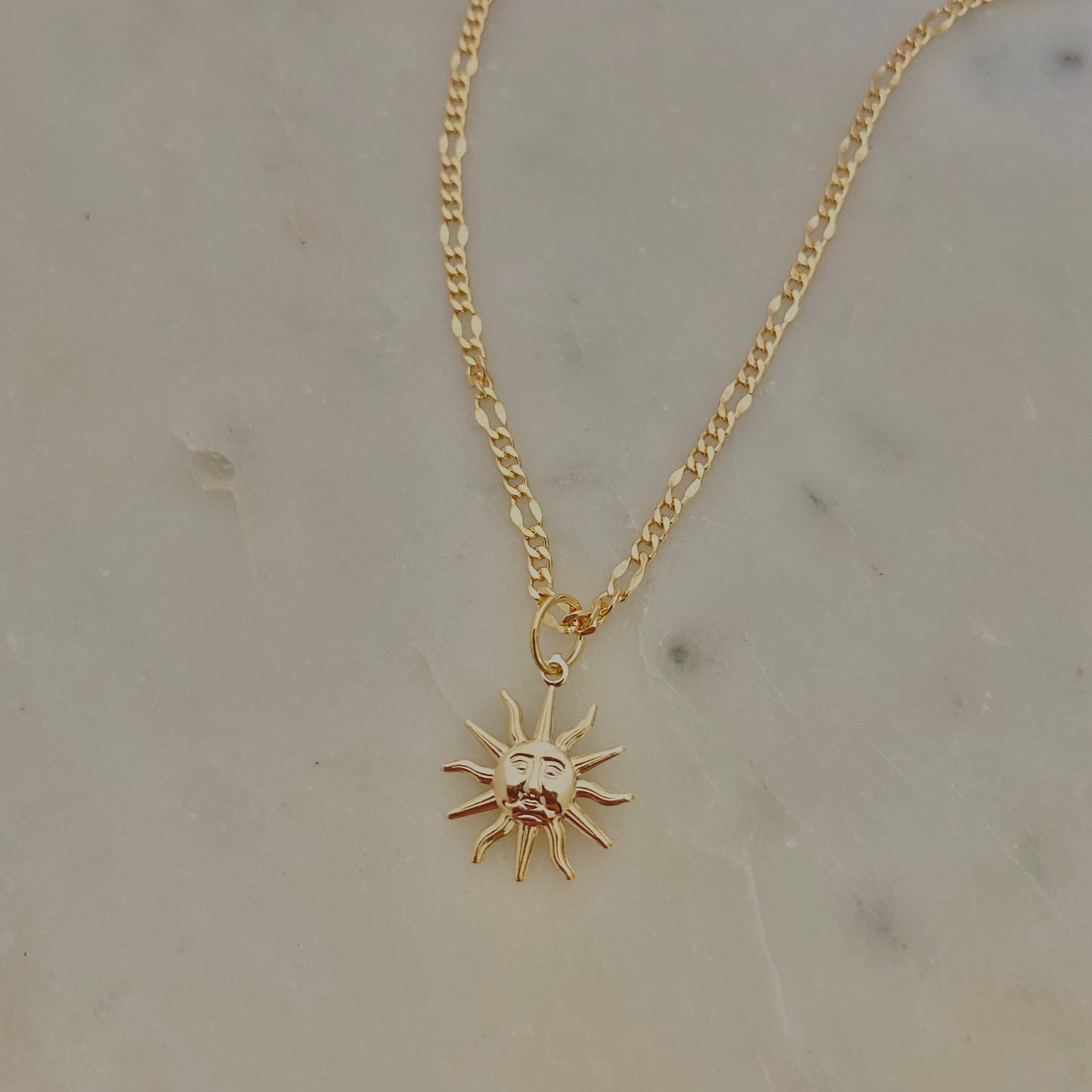 Sunrise Cuban Chain Necklace 18k Gold Filled