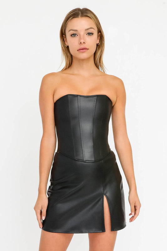 Leather Bustier Top